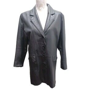 Venezia Women's Black Leather Jacket Size XL